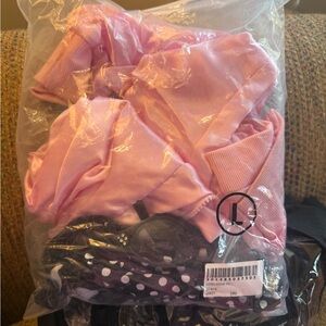 Pink and Black Women's Apparel Set